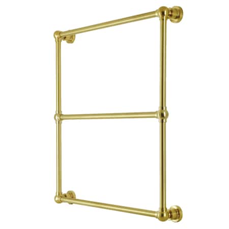 Kingston Brass 30" x 32" Wall Mount Towel Rack, Brushed Brass DTM32303BB